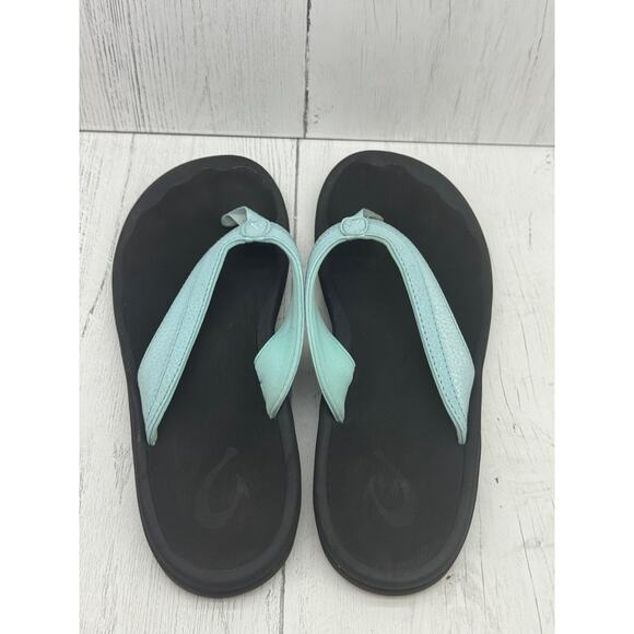 Olukai Ohana Women's Flip Flops Thong Sandals Sz 8 Light Blue Teal Sea Glass - Picture 3 of 10